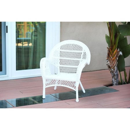 Jeco Santa Maria White Wicker Chair W00209-C